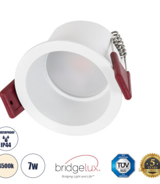 Χωνευτό LED Spot Downlight TrimLess Μπάνιου & WC Φ6.6cm 7W 750lm 45° AC 220-240V IP44 Φ6.6 x Υ5.3cm – Στρόγγυλο – Λευκό – Φυσικό Λευκό 4500K – Bridgelux COB – TÜV Certified Driver – 5 Years Warranty