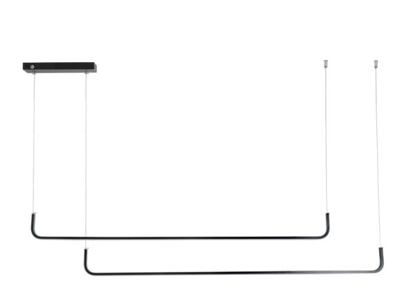 Κρεμαστό Φωτιστικό Οροφής Design LED CCT 72W 8300lm 200° AC 220-240V - Εναλλαγή Φωτισμού μέσω Τηλεχειριστηρίου All In One Ψυχρό 6000k+Φυσικό 4500k+Θερμό 2700k Dimmable Μ220 x Π4 x Υ25cm - Μαύρο - 3 Years Warranty