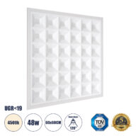 Χωνευτό LED Panel 60x60cm 48W 7200lm 120° CRI≥86Ra UGR<19 Anti-Glare Shield Diffuser AC 220-240V IP44 Μ60 x Π60 x Υ3.3cm – Φυσικό Λευκό 4500K – Bridgelux High Lumen Chips – TÜV Certified Driver – 5 Years Warranty