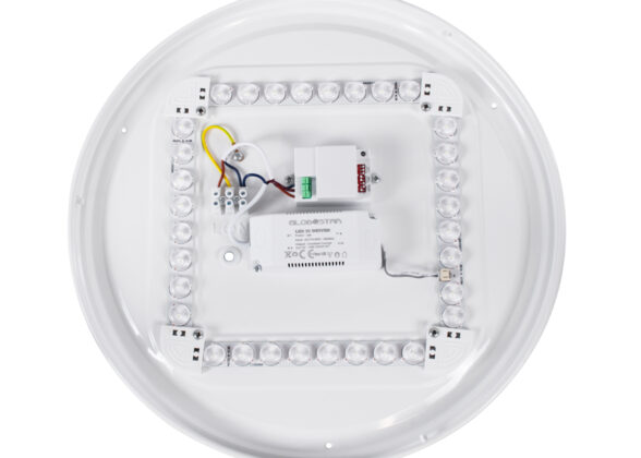 Πλαφονιέρα Οροφής LED 30W 3000lm 120° AC 220-240V με Ενσωματωμένο Σύστημα Ρυθμιζόμενου Microwave Αισθητήρα Κίνησης - Αδιάβροχη IP54 Φ38 x Υ5.3cm Ψυχρό Λευκό 6000K - Λευκό - Bridgelux Chips - 3 Years Warranty