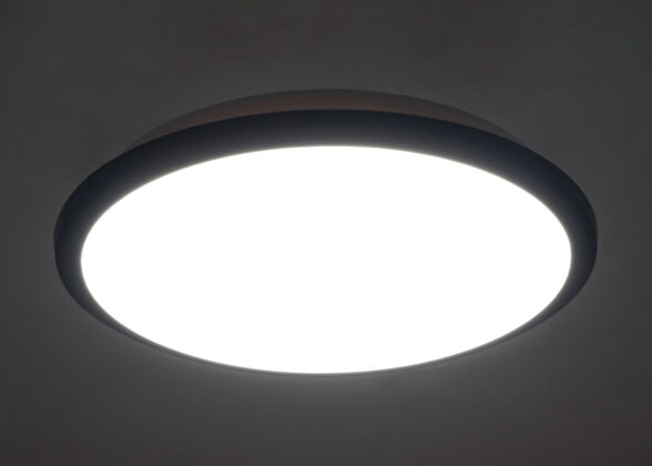 Πλαφονιέρα Οροφής LED 24W 2640lm 120° AC 220-240V Αδιάβροχη IP54 Φ30 x Υ6.5cm Φυσικό Λευκό 4500K - Μαύρο - Bridgelux Chips - 3 Years Warranty