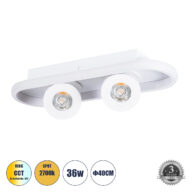 Φωτιστικό Οροφής Linear Design LED CCT με Κινούμενα Σποτ LED Spot Downlight 36W 4032lm 360° & 45° AC 220-240V – Εναλλαγή Φωτισμού μέσω Διακόπτη On/Off All In One Ψυχρό 6000k+Φυσικό 4500k+Θερμό 2700k Μ40 x Π13 x Υ6.5cm – Λευκό