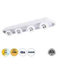 Φωτιστικό Οροφής Linear Design LED CCT με Κινούμενα Σποτ LED Spot Downlight 48W 5376lm 360° & 45° AC 220-240V – Εναλλαγή Φωτισμού μέσω Διακόπτη On/Off All In One Ψυχρό 6000k+Φυσικό 4500k+Θερμό 2700k Μ80 x Π13 x Υ6.5cm – Λευκό