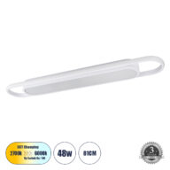 Φωτιστικό Οροφής Linear Design LED CCT 48W 5760lm 210° AC 220-240V – Εναλλαγή Φωτισμού μέσω Διακόπτη On/Off All In One Ψυχρό 6000k+Φυσικό 4500k+Θερμό 2700k Μ81 x Π13 x Υ4.5cm – Λευκό – 3 Years Warranty