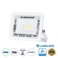 Επαγγελματικός Προβολέας LED 20W 2500lm 120° AC 220-240V – Αδιάβροχος IP67 – Μ12 x Π2.5 x Υ9.5cm – Λευκό – Ψυχρό Λευκό 6000K – LUMILEDS Chips – TÜV Rheinland Certified – 5 Years Warranty