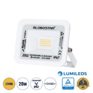 Επαγγελματικός Προβολέας LED 20W 2300lm 120° AC 220-240V – Αδιάβροχος IP67 – Μ12 x Π2.5 x Υ9.5cm – Λευκό – Θερμό Λευκό 2700K – LUMILEDS Chips – TÜV Rheinland Certified – 5 Years Warranty