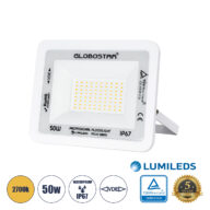 Επαγγελματικός Προβολέας LED 50W 5750lm 120° AC 220-240V – Αδιάβροχος IP67 – Μ21 x Π3.5 x Υ16cm – Λευκό – Θερμό Λευκό 2700K – LUMILEDS Chips – TÜV Rheinland Certified – 5 Years Warranty