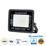 Επαγγελματικός Προβολέας LED 10W 1200lm 120° AC 220-240V – Αδιάβροχος IP67 – Μ10 x Π2 x Υ8cm – Μαύρο – Φυσικό Λευκό 4500K – LUMILEDS Chips – TÜV Rheinland Certified – 5 Χρόνια Εγγύηση