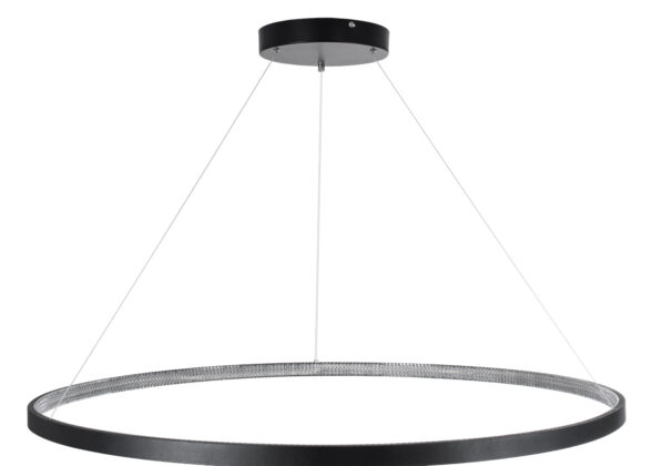 Κρεμαστό Φωτιστικό Δαχτυλίδι-Κύκλος LED CCT 75W 8400lm 360° AC 220-240V - Εναλλαγή Φωτισμού μέσω Τηλεχειριστηρίου All In One Ψυχρό 6000k+Φυσικό 4500k+Θερμό 2700k Dimmable Φ100cm - Μαύρο - 3 Years Warranty