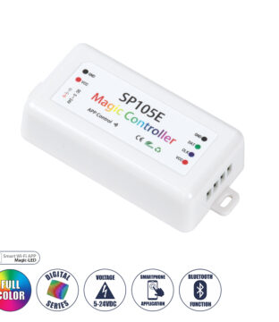 Ασύρματος WiFi LED FULL COLOR Magic Digital Pixel Controller iOS/Android Bluetooth για LED Digital Πολύχρωμα και Μονόχρωμα Προϊόντα DC 5-24V 1 x 2048 IC Max