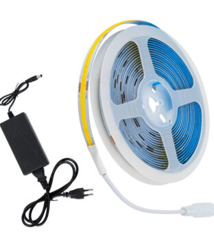 Σετ Ταινία COB LED 5m 48W/5m 308LED/m 768lm/m 120° DC 12V IP20 με Τροφοδοτικό Θερμό Λευκό 2700K