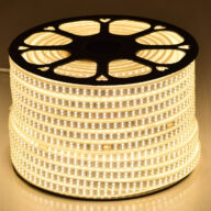 Wide Ταινία Διπλής Σειράς Epistar LED SMD 2835 1m 24W/m 180LED/m 3216lm/m 120° DC 230V Αδιάβροχη IP68 Θερμό Λευκό 3000K Dimmable