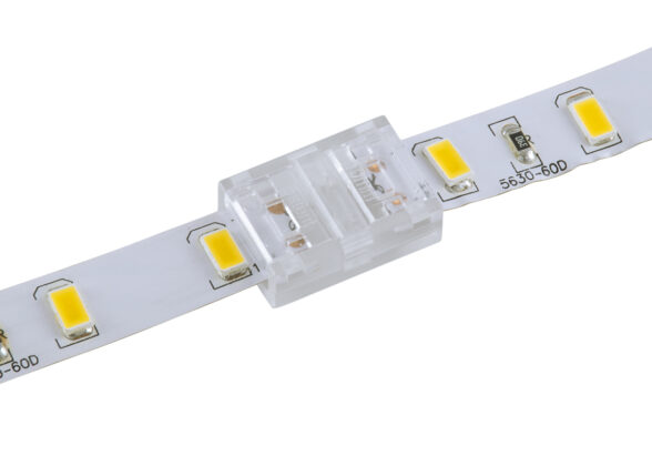 Ενωτικός Σύνδεσμος για Μονόχρωμη Ταινία LED 10mm 2 PIN σε Μονόχρωμη Ταινία LED 10mm 2 PIN Μ1.9 x Π1.3 x Υ0.7cm Διάφανο