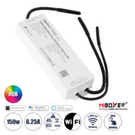 WP3-P150V24 Mi-BOXER DC Smart Wifi & RF 2.4Ghz Power Supply Τροφοδοτικό SELV & Controller / Dimmer All in One 3 Καναλιών AC100-240V σε DC 24V 3 x 2.1A 50W – Max 6.25A 150W – Αδιάβροχο IP67 RGB Μ22.5 x Π7.3 x Υ3.5cm – 5 Years Warranty