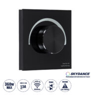 S1-K SKYDANCE AC Smart RF 2.4Ghz & Ροοστάτη – Push ON/OFF Triac Dimming AC100-240V σε AC100-240V 1 x 1.5A 360W – Max 1.5A 360W – IP20 – Μαύρο Σώμα – Μ8.5 x Π8.5 x Υ5cm – 5 Years Warranty