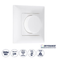 KS SKYDANCE AC Smart RF 2.4Ghz & Ροοστάτη Triac Dimming AC100-240V σε AC100-240V 1 x 1.5A 360W – Max 1.5A 360W – IP20 – Λευκό Σώμα – Μ8.5 x Π8.5 x Υ5.2cm – 5 Years Warranty