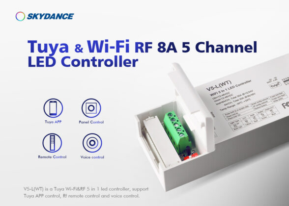 DC WiFi & RF 2.4Ghz Dimmer High Speed Controller 5 Καναλιών DC 12-48V 5 x 6A 288W - Max 30A 1440W - IP20 Μ18 x Π5.7 x Υ2.8cm - 5 Years Warranty