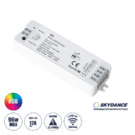 DC RF 2.4Ghz Dimmer High Speed Controller 3 Καναλιών DC 12-24V 3 x 5A 96W – Max 12A 288W – IP20 Μ10 x Π3.5 x Υ2cm – 5 Years Warranty