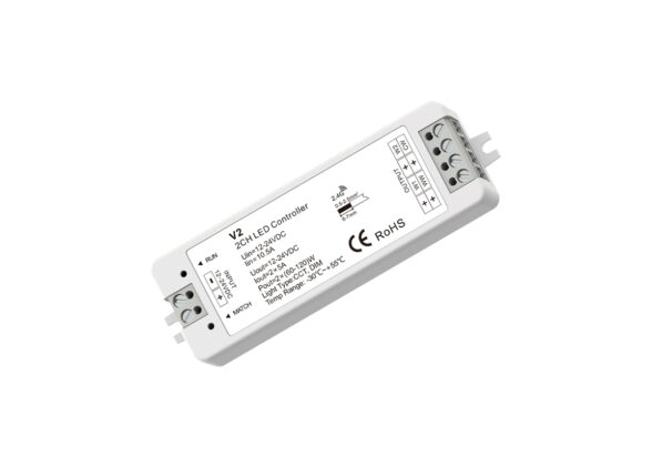 DC RF 2.4Ghz Dimmer High Speed Controller 2 Καναλιών DC 12-24V 2 x 5A 120W - Max 10.5A 252W - IP20 Μ10 x Π3.5 x Υ2cm - 5 Years Warranty