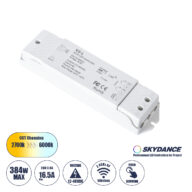 DC RF 2.4Ghz Dimmer High Speed Controller & Push Dimming 2 Κανάλια DC 12-48V 2 x 8A 384W – Max 16.5A 384W – IP20 Μ17.5 x Π4.5 x Υ2.5cm – 5 Years Warranty