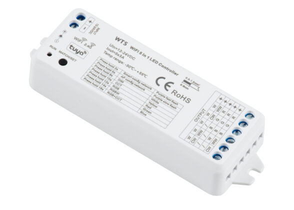 WiFi & RF 2.4Ghz Dimmer High Speed Controller 5 Καναλιών DC 12-24V 5 x 3A 72W - Max 15A 360W - IP20 Μ10 x Π4 x Υ2cm - 5 Years Warranty