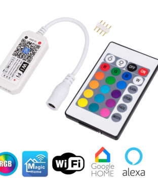 Ασύρματος Smart Home Wi-Fi LED RGB Controller με Χειριστήριο RF 2.4Ghz DC 5-24V Max 100W