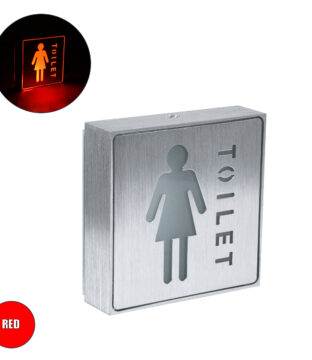 Φωτιστικό Τοίχου Ένδειξης TOILET WOMAN LED 1W AC 220-240V IP20 – Σώμα Αλουμινίου – Μ11 x Π11 x Υ3cm – Κόκκινο