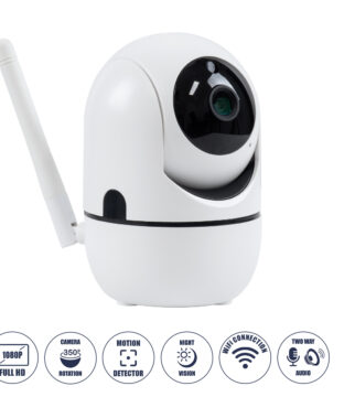 Table Camera WiFi HD 1080P 3MP 350° Two Way Audio & Motion Detection – Night Vision – Επιτραπέζια Κάμερα WiFi HD 1080P 350° Διπλή Κατέυθυνση Ομιλίας με Ανιχνευτή Κίνησης – Following Face Auto Tracking – Λευκό