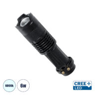 Φορητός Φακός Χειρός CREE LED 6W 480lm – Ψυχρό Λευκό 6000K – Φ2.5 x Υ9.2cm