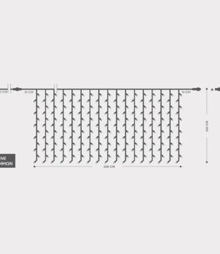 ΚΟΥΡΤΙΝΑ, 240 LED 3mm, 31V, ΕΠΕΚΤΑΣΗ ΩΣ 3, ΜΕ ΜΕΤΑΣΧΗΜΑΤΙΣΤΗ, ΠΡΟΕΚΤΑΣΗ ΠΑΡΟΧΗΣ 300cm, ΔΙΑΦΑΝΟ ΚΑΛΩΔΙΟ, ΛΕΥΚΟ LED, 200x100cm,ΙΡ44