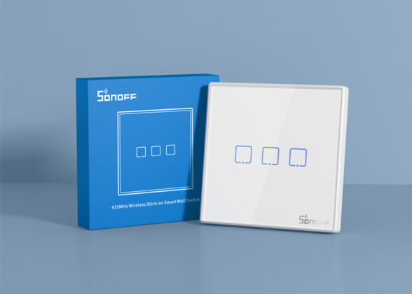 SONOFF T2EU3C-RF - 433MHz Wireless Smart Wall Touch Button Switch 3 Way - RF Series