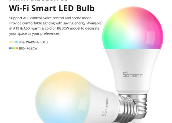 SONOFF B02-BL-A60 - LED BULB E27 A60 806lm 9W WiFi+Bluetooth CW (Cool White + Warm white) Dimming Smart Bulb 2700K-6500K