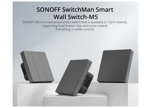 SONOFF M5-1C-80 SwitchMan Mechanical Smart Switch WiFi & Bluetooth AC 100-240V Max 10A 2200W (10A/Way) 1 Way