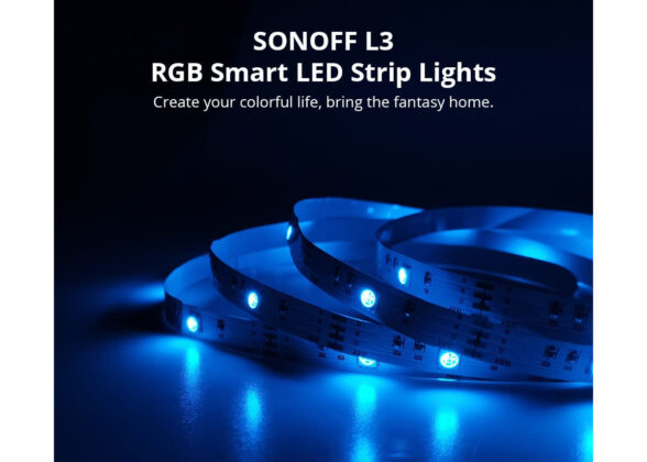 SONOFF L3-5M RGB Smart LED Strip Light WiFi 2.4GHz 90 SMD/M 5050 5m Roll & Power Adapter DC 5V Max 10W