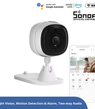 SONOFF S-CAM Slim Smart Home Security Camera WiFi 2.4GHz 1080P 130° Two Way Audio – Local & Cloud Storage – Nigh Vision – Motion Detection – Motion Alarm DC 5V 1A