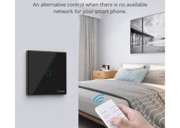 SONOFF T2EU1C-RF - 433MHz Wireless Smart Wall Touch Button Switch AC 100-240V Max 2A (2A/Way) 1 Way - RF Series