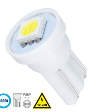 Λάμπα Αυτοκινήτου LED T10 W5W 1xSMD5050 0.28W 22lm 120° DC 12-16V IP20 Φ1.1 x Υ1.7cm Ψυχρό Λευκό 6000K