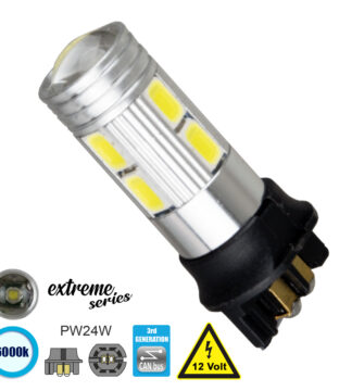 Λάμπα Αυτοκίνητου PW24W 3rd Generation Can-Bus Extreme Series LED 8 SMD 5630 & 1 CREE XHP35 8W 1200lm 360° DC 12V IP20 Ψυχρό Λευκό 6000K