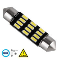 Λάμπα Αυτοκίνητου 39mm FESTOON – C5W LED 12 SMD 5630 6W 900lm 120° DC 12V IP20 Ψυχρό Λευκό 6000K