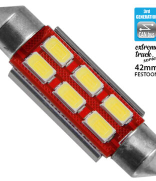 Σωληνωτός LED Extreme Truck Series Can-Bus 3ης Γενιάς 42mm 4.5w 24V Ψυχρό Λευκό 6000k GloboStar 81344