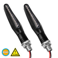 ΣΕΤ 2 x Φλάς Μοτοσυκλέτας Universal Line LED SMD 5050 5W DC 12V με Τρεχούμενο Εφέ Φωτισμού Πορτοκαλί Αδιάβροχα IP65