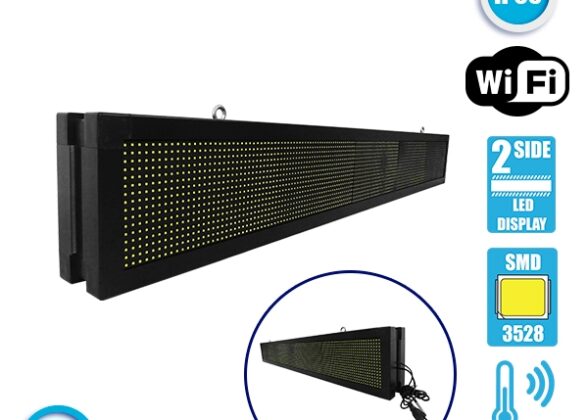 Κυλιόμενη Ψηφιακή Επιγραφή P10 LED SMD AC 220-240V με Wi-Fi - Αδιάβροχή IP65 - Διπλής Όψης - Μ168 x Π12 x Υ24cm Ψυχρό Λευκό 6000K