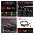 Car Backlit LED Strip Εύκαμπτη Ταινία 150cm Σήμανσης DRL Αυτοκινήτου 6 Προγραμμάτων Φωτισμού LED SMD 2835 80W DC 12V Αδιάβροχη IP68 Πορτοκαλί - Κόκκινο - Ψυχρό Λευκό 6000K