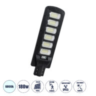 Αυτόνομο Ηλιακό Φωτιστικό Δρόμου 180W 1800lm 288 x LED SMD 5730 με Ενσωματωμένο Φωτοβολταϊκό Panel 6V 20W & Επαναφορτιζόμενη Μπαταρία Li-ion 3.2V 30000mAh με Αισθητήρα Ημέρας-Νύχτας & PIR Αισθητήρα Κίνησης – Αδιάβροχο IP65 – Ψυχρό Λευκό 6000K – Μ25 x Π7 x Υ83cm – 2 Years Warranty