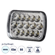 Φανάρι JEEP WRANGLER Βασικού Φωτισμού H4 H/L LED CREE CXB COB 45W 4500lm DC 9-80V Αδιάβροχο IP67 Ψυχρό Λευκό 6000K Μ17 x Π11 x Υ5.5cm