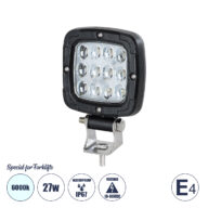 Mark Vehicle & Forklift Work Lights – Φώτα Εργασίας για Οχήματα Περονοφόρα – Κλάρκ LED 27W DC 10-80V Αδιάβροχο IP67 Ψυχρό Λευκό 6000K Μ9.5 x Π3 x Υ13.5cm