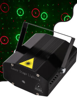 Διακοσμητικό Φωτιστικό Ειδικών Εφέ CIRCLES DOT 3D LASER 30W AC 230V – με Διακόπτη On/Off – Sound Activated – Πρίζα Schuko IP20 Κόκκινο & Πράσινο