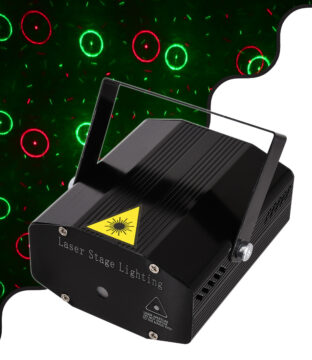 Διακοσμητικό Φωτιστικό Ειδικών Εφέ CIRCLES DOT 3D LASER 30W AC 230V – με Διακόπτη On/Off – Sound Activated – Πρίζα Schuko IP20 Κόκκινο & Πράσινο