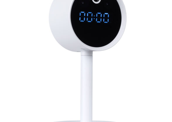 Rechargeable Table Camera WiFi HD 1080P 160° 1500mAh Two Way Audio Motion Detection & Digital Clock - Επαναφορτιζόμενη Επιτραπέζια Κάμερα WiFi HD 1080P 160° 1500mAh Διπλή Κατέυθυνση Ομιλίας Ανιχνευτή Κίνησης & Ψηφιακό Ρολόι - Λευκό