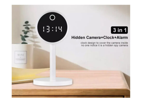 Rechargeable Table Camera WiFi HD 1080P 160° 1500mAh Two Way Audio Motion Detection & Digital Clock - Επαναφορτιζόμενη Επιτραπέζια Κάμερα WiFi HD 1080P 160° 1500mAh Διπλή Κατέυθυνση Ομιλίας Ανιχνευτή Κίνησης & Ψηφιακό Ρολόι - Λευκό